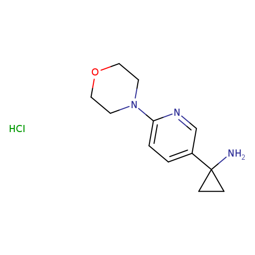 NC1(CC1)c1ccc(nc1)N1CCOCC1.Cl