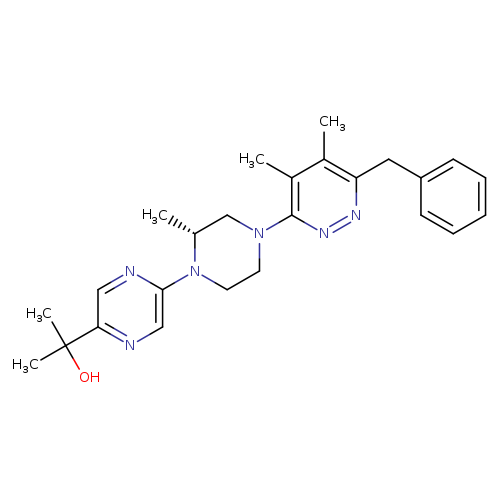 C[C@@H]1CN(CCN1c1cnc(cn1)C(O)(C)C)c1nnc(c(c1C)C)Cc1ccccc1