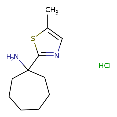NC1(CCCCCC1)c1ncc(s1)C.Cl