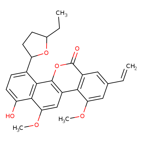 CCC1CCC(O1)c1ccc(c2c1c1oc(=O)c3c(c1cc2OC)c(OC)cc(c3)C=C)O