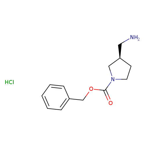 NC[C@H]1CCN(C1)C(=O)OCc1ccccc1.Cl