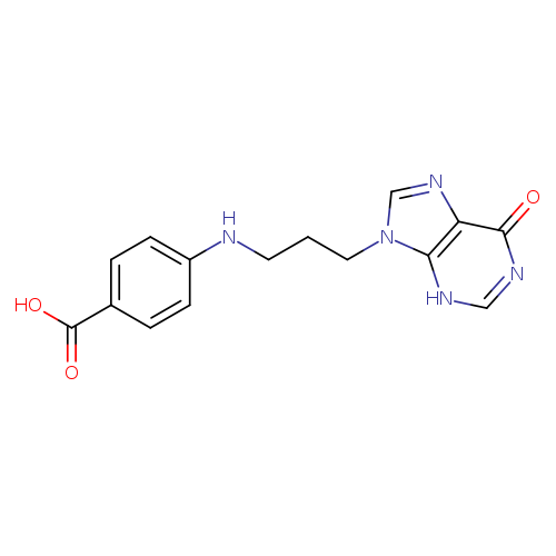 OC(=O)c1ccc(cc1)NCCCn1cnc2c1[nH]cnc2=O