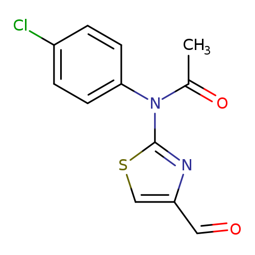 O=Cc1csc(n1)N(c1ccc(cc1)Cl)C(=O)C