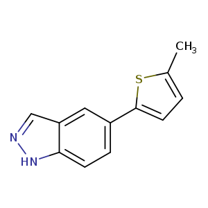 Cc1ccc(s1)c1ccc2c(c1)cn[nH]2