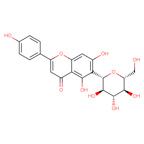 OC[C@H]1O[C@H]([C@@H]([C@H]([C@@H]1O)O)O)c1c(O)cc2c(c1O)c(=O)cc(o2)c1ccc(cc1)O