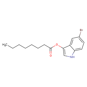 CCCCCCCC(=O)Oc1c[nH]c2c1cc(Br)cc2