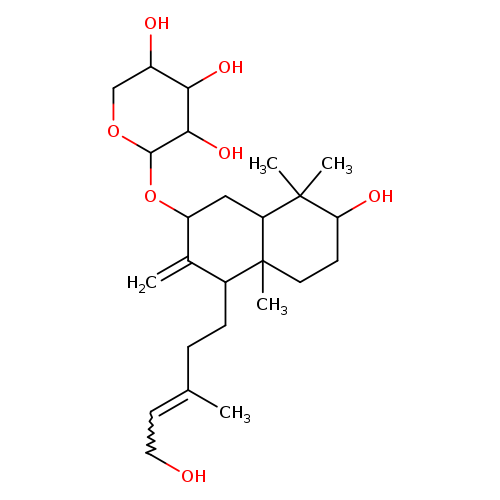OCC=C(CCC1C(=C)C(OC2OCC(C(C2O)O)O)CC2C1(C)CCC(C2(C)C)O)C