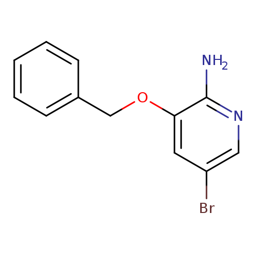 Brc1cnc(c(c1)OCc1ccccc1)N