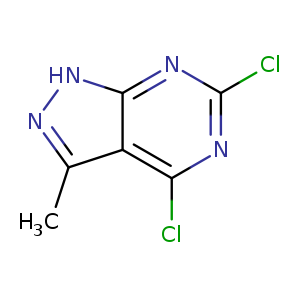 Clc1nc(Cl)c2c(n1)[nH]nc2C