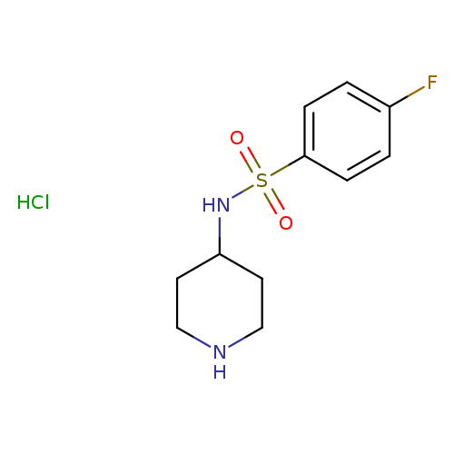 Fc1ccc(cc1)S(=O)(=O)NC1CCNCC1.Cl