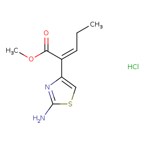 CC/C=C(/c1csc(n1)N)C(=O)OC.Cl