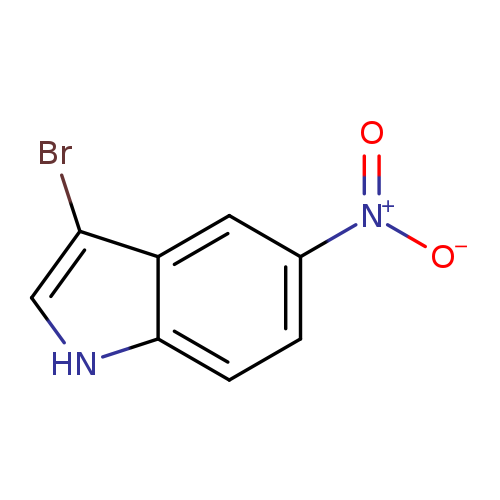 [O-][N+](=O)c1cc2c(Br)c[nH]c2cc1