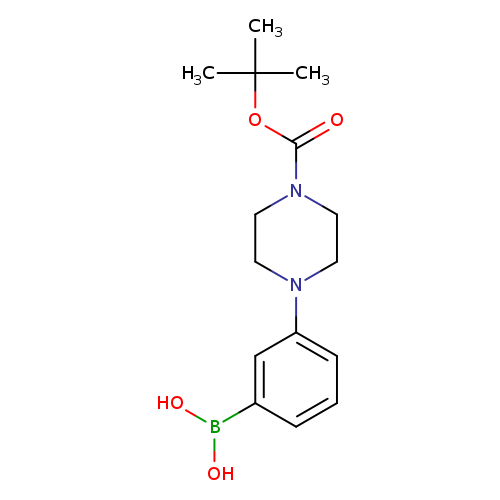 O=C(N1CCN(CC1)c1cccc(c1)B(O)O)OC(C)(C)C
