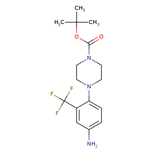 Nc1ccc(c(c1)C(F)(F)F)N1CCN(CC1)C(=O)OC(C)(C)C