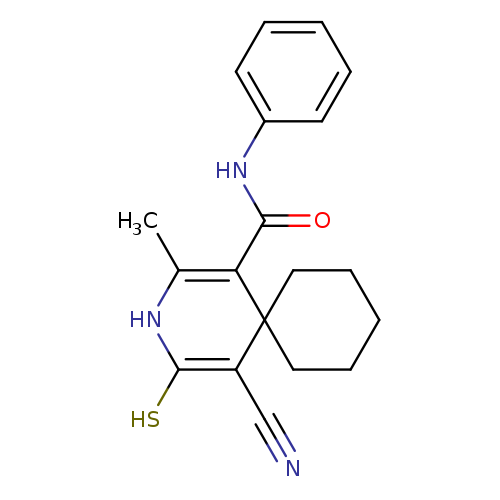 N#CC1=C(S)NC(=C(C21CCCCC2)C(=O)Nc1ccccc1)C