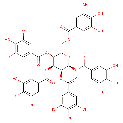 O=C(c1cc(O)c(c(c1)O)O)O[C@@H]1OC(COC(=O)c2cc(O)c(c(c2)O)O)[C@H]([C@@H]([C@@H]1OC(=O)c1cc(O)c(c(c1)O)O)OC(=O)c1cc(O)c(c(c1)O)O)OC(=O)c1cc(O)c(c(c1)O)O