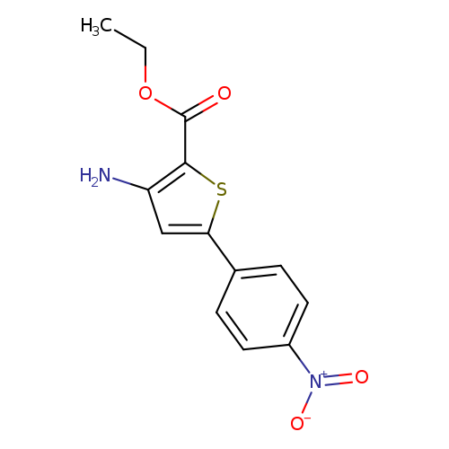 CCOC(=O)c1sc(cc1N)c1ccc(cc1)[N+](=O)[O-]
