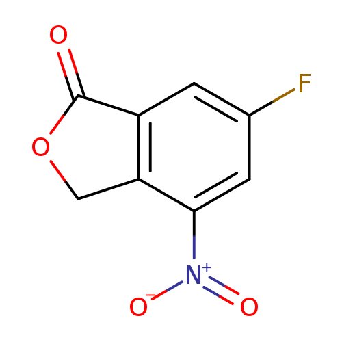 Fc1cc([N+](=O)[O-])c2c(c1)C(=O)OC2