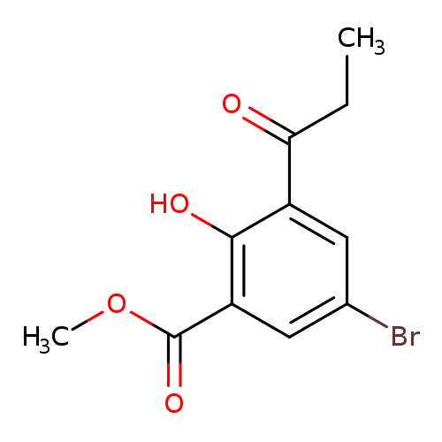 CCC(=O)c1cc(Br)cc(c1O)C(=O)OC