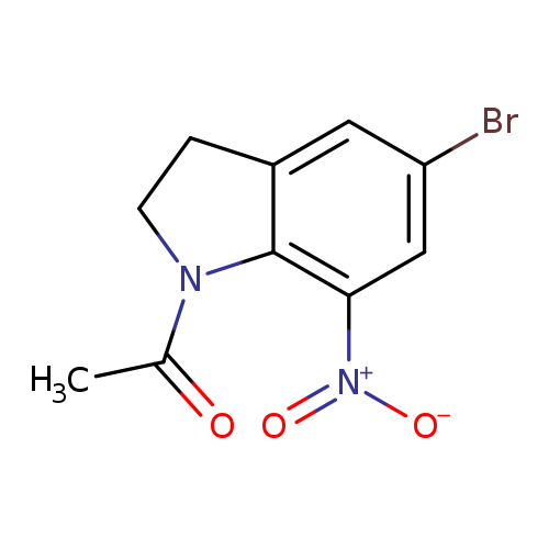 Brc1cc2CCN(c2c(c1)[N+](=O)[O-])C(=O)C