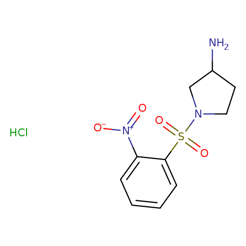 NC1CCN(C1)S(=O)(=O)c1ccccc1[N+](=O)[O-].Cl