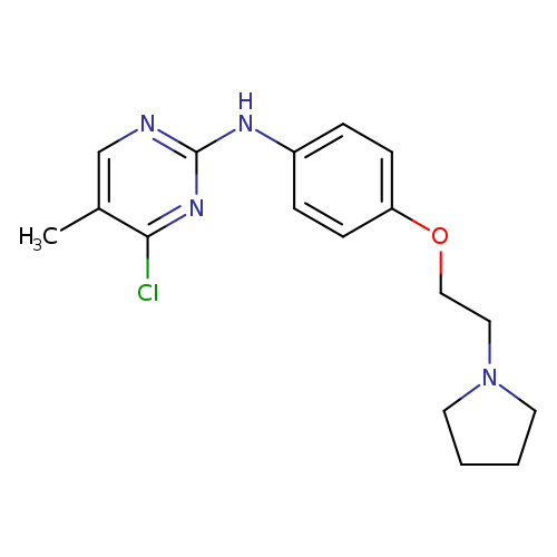 Clc1nc(ncc1C)Nc1ccc(cc1)OCCN1CCCC1