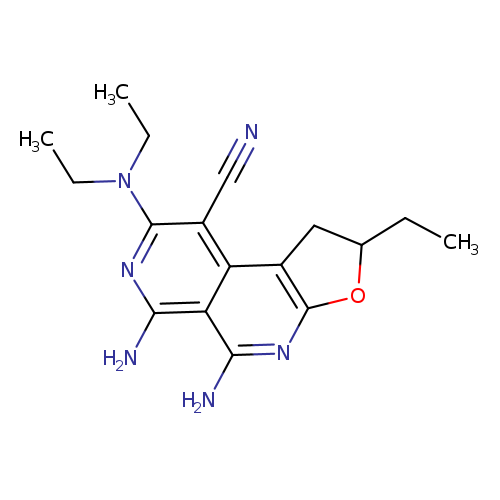 CCC1Oc2c(C1)c1c(C#N)c(nc(c1c(n2)N)N)N(CC)CC