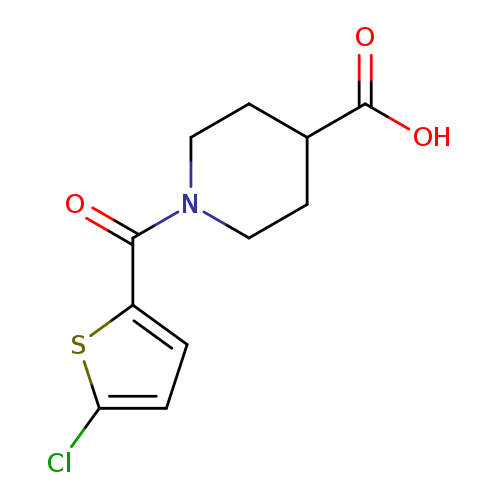 O=C(c1ccc(s1)Cl)N1CCC(CC1)C(=O)O