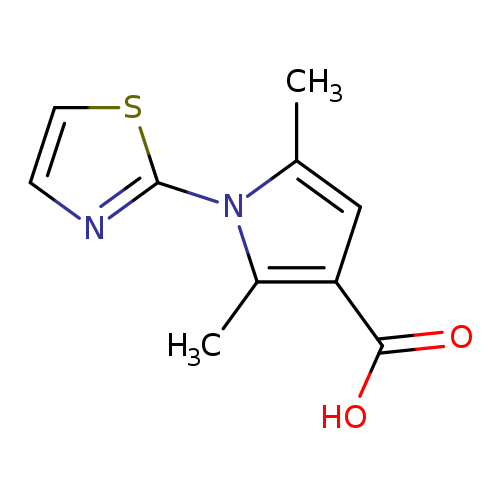 OC(=O)c1cc(n(c1C)c1nccs1)C