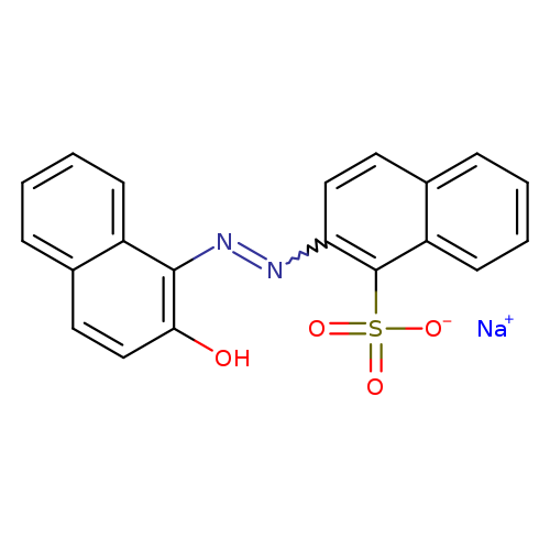 Oc1ccc2c(c1N=Nc1ccc3c(c1S(=O)(=O)[O-])cccc3)cccc2.[Na+]