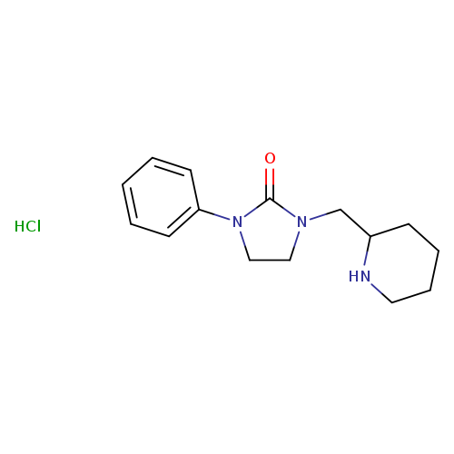 O=C1N(CCN1c1ccccc1)CC1CCCCN1.Cl