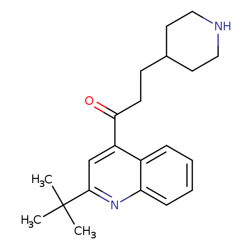 O=C(c1cc(nc2c1cccc2)C(C)(C)C)CCC1CCNCC1