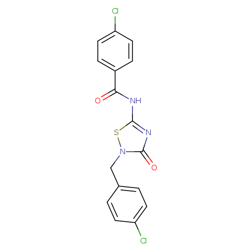 Clc1ccc(cc1)Cn1sc(nc1=O)NC(=O)c1ccc(cc1)Cl
