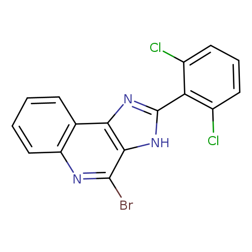 Clc1cccc(c1c1[nH]c2c(n1)c1ccccc1nc2Br)Cl
