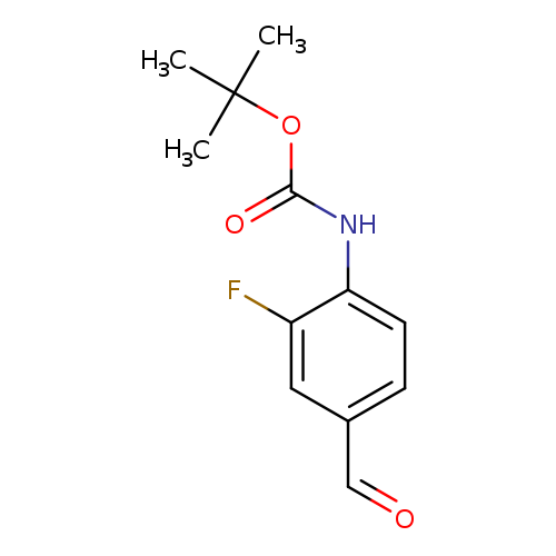O=Cc1ccc(c(c1)F)NC(=O)OC(C)(C)C