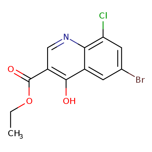 CCOC(=O)c1cnc2c(c1O)cc(cc2Cl)Br