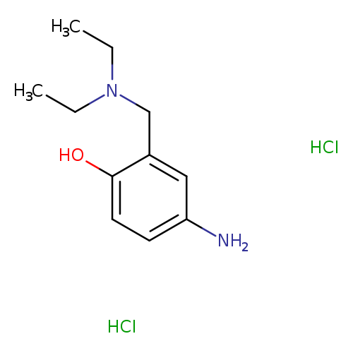 CCN(Cc1cc(N)ccc1O)CC.Cl.Cl
