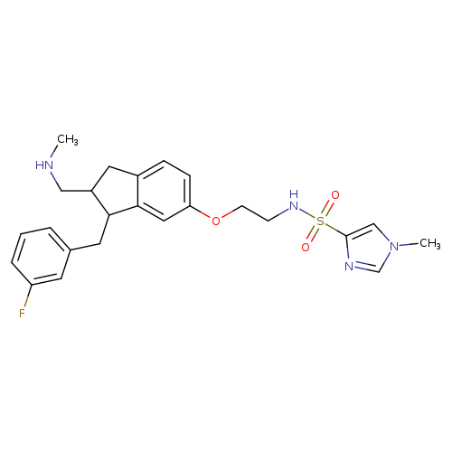 CNCC1Cc2c(C1Cc1cccc(c1)F)cc(cc2)OCCNS(=O)(=O)c1ncn(c1)C