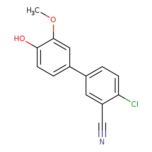 COc1cc(ccc1O)c1ccc(c(c1)C#N)Cl