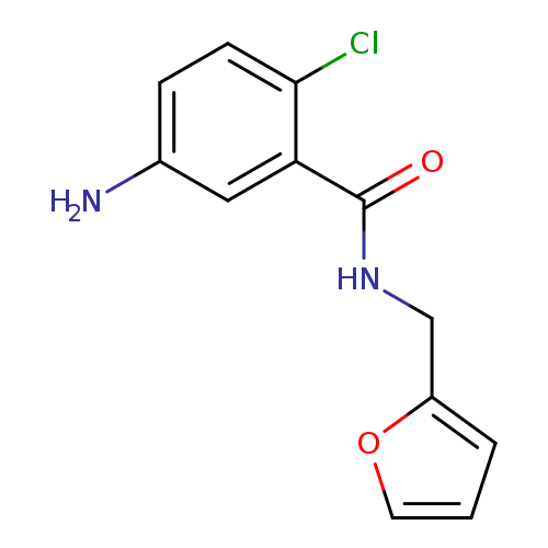 Nc1ccc(c(c1)C(=O)NCc1ccco1)Cl