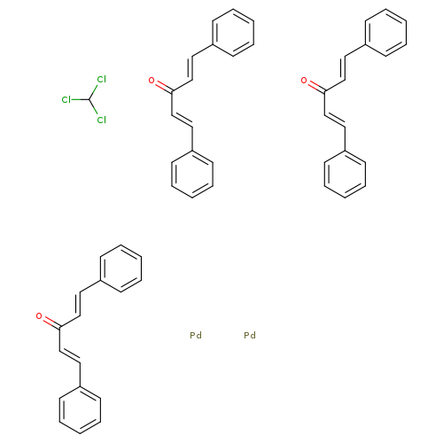 O=C(/C=C/c1ccccc1)/C=C/c1ccccc1.O=C(/C=C/c1ccccc1)/C=C/c1ccccc1.O=C(/C=C/c1ccccc1)/C=C/c1ccccc1.ClC(Cl)Cl.[Pd].[Pd]