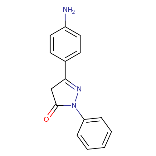 Nc1ccc(cc1)C1=NN(C(=O)C1)c1ccccc1