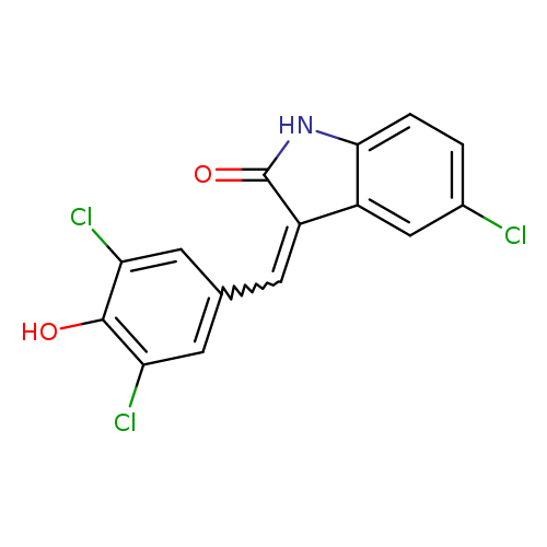 Clc1ccc2c(c1)C(=Cc1cc(Cl)c(c(c1)Cl)O)C(=O)N2