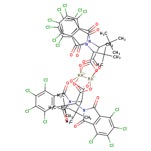 CC(C(N1C(=O)c2c(C1=O)c(Cl)c(c(c2Cl)Cl)Cl)C1=[O][Rh+2]234[Rh+2]([O-]1)([O-]C(=[O]4)C(C(C)(C)C)N1C(=O)c4c(C1=O)c(Cl)c(c(c4Cl)Cl)Cl)([O]=C([O-]3)C(C(C)(C)C)N1C(=O)c3c(C1=O)c(Cl)c(c(c3Cl)Cl)Cl)[O]=C([O-]2)C(C(C)(C)C)N1C(=O)c2c(C1=O)c(Cl)c(c(c2Cl)Cl)Cl)(C)C