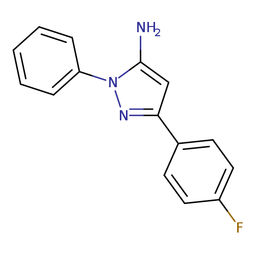 Fc1ccc(cc1)c1nn(c(c1)N)c1ccccc1