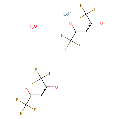 [O-]C(=CC(=O)C(F)(F)F)C(F)(F)F.[O-]C(=CC(=O)C(F)(F)F)C(F)(F)F.O.[Co+2]
