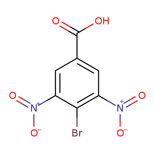 [O-][N+](=O)c1cc(cc(c1Br)[N+](=O)[O-])C(=O)O