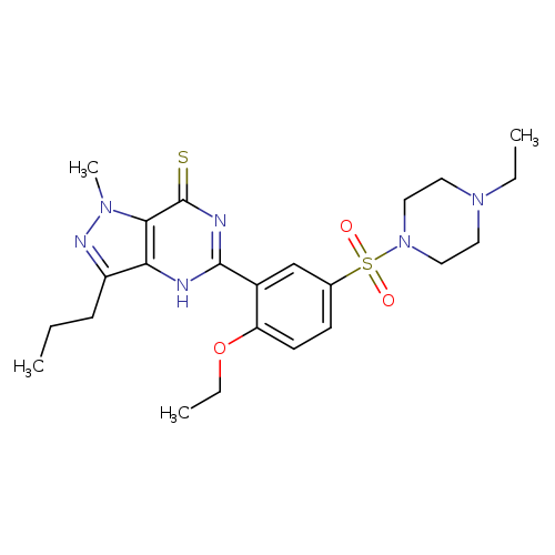 CCOc1ccc(cc1c1nc(=S)c2c([nH]1)c(CCC)nn2C)S(=O)(=O)N1CCN(CC1)CC