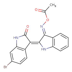 CC(=O)O/N=C1/C(=C/2C(=O)Nc3c2ccc(c3)Br)/Nc2c1cccc2