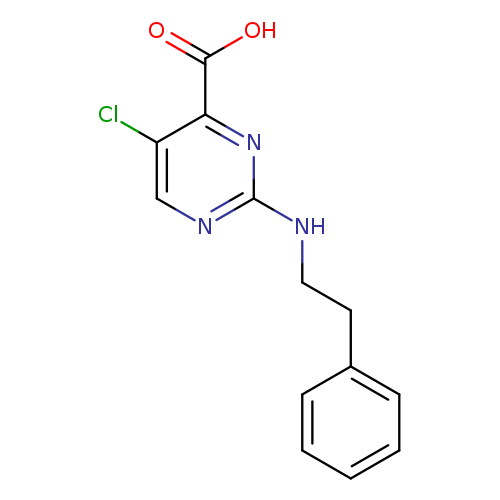 OC(=O)c1nc(NCCc2ccccc2)ncc1Cl